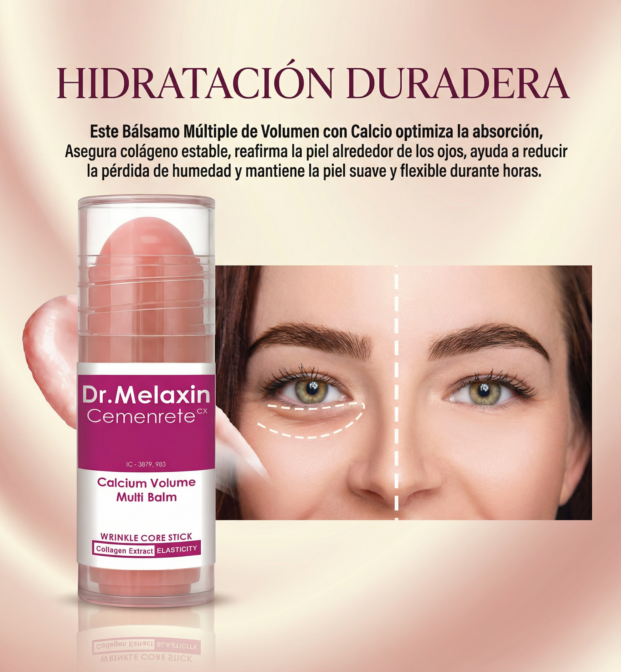 Melaxin LiftStick™️ – Stick Coreano Antiarrugas para Ojos, Líneas Finas y Piel Firme
